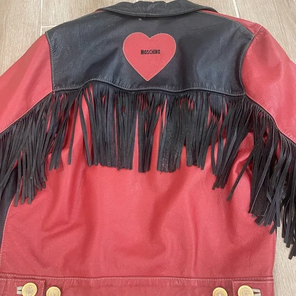 Vintage love Moschino Red and Black Fringe Jacket - Picture 2 of 16